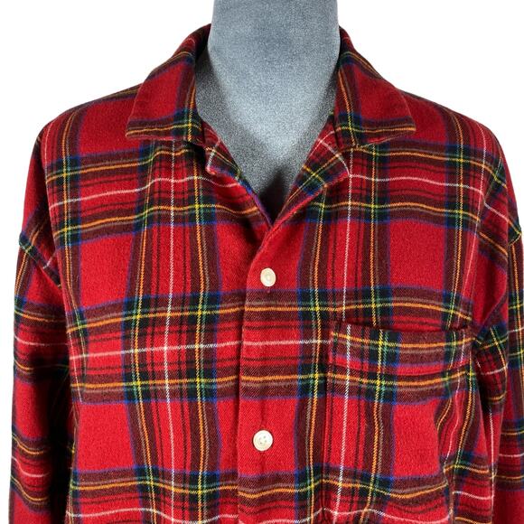 Abercrombie Flannel Pajama Shirt Women's Large Red Plaid Sleep Top Soft A&F - Picture 3 of 8